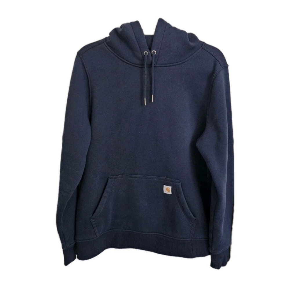 Carhartt Sweater Womens Large Blue Clarksburg Pullover Hoodie Relaxed Fit